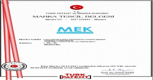 Milli Ekonomi Kanalı (MEK) yakında yayında