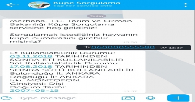 Bipten Kurbanlıklarla İlgili Sağlık Sorgulama Servisi