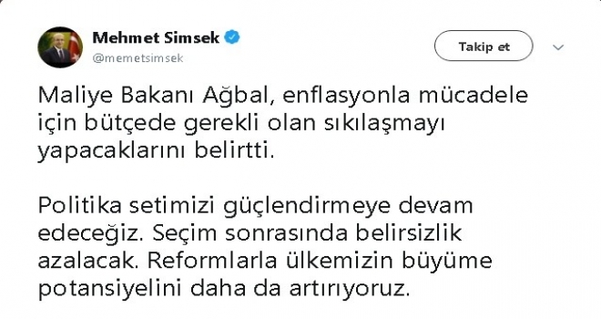 Başbakan Yardımcısı Şimşek: Seçim Sonrasında Belirsizlik Azalacak